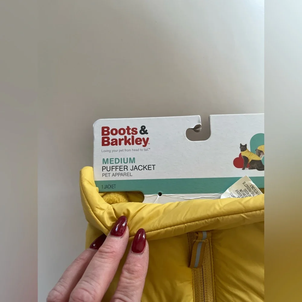 Boots & Barkley Yellow Quilted Pet Puffer Jacket